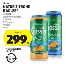 ALDI Gösser Natur Zitrone Radler ajánlat
