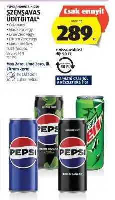 ALDI Pepsi / Mountain Dew Szénsavas Üdítőital ajánlat