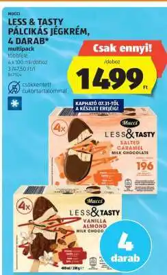 ALDI Mucci Less & Tasty Pálcikás Jégkrém, 4 darab ajánlat