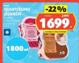 ALDI MUCCI QUARTISSIMO JÉGKRÉM ajánlat