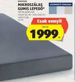 ALDI Novitesse Mikroszálas Gumis Lepedő ajánlat