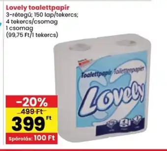 Spar Lovely toalettpapír ajánlat
