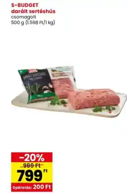 Spar S-BUDGET darált sertéshús ajánlat