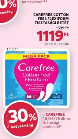 Rossmann Carefree Cotton Feel Flexiform tisztasági betét ajánlat
