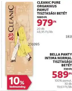 Rossmann Cleanic Pure Organikus Pamut tisztasági betét ajánlat
