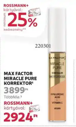 Rossmann Max Factor miracle pure korrektor ajánlat