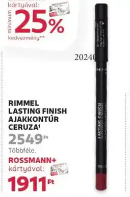 Rossmann Rimmel Lasting finish ajakkontúr ajánlat