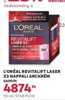 Rossmann L'oréal Revitalift laser x3 nappali arckrém ajánlat