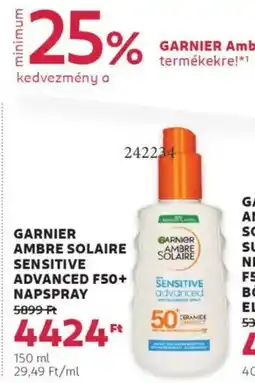 Rossmann Garnier Ambre solaire sensitive advanced F50+ ajánlat