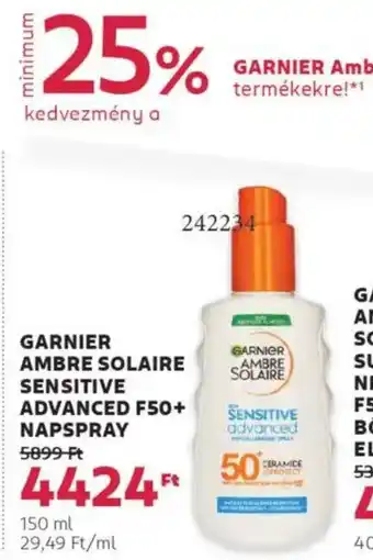 Rossmann Garnier Ambre solaire sensitive advanced F50+ ajánlat