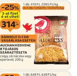 Auchan Auchan Kedvenc 8 Tojásos Száraztészta ajánlat