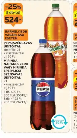 Auchan Pepsi Szénsavas Üd SIÓ NATURA TRÓPUSI MIX, EPRES VAGY BANÁNOStőital ajánlat