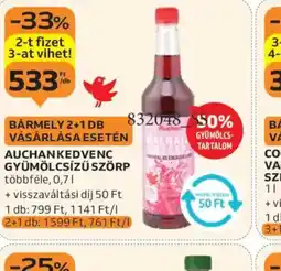 Auchan Auchan Kedvenc Gyümölcsízű Szörp ajánlat