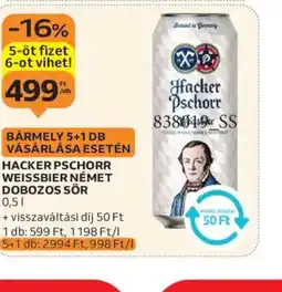 Auchan Hacker Pschorr Weissbier Német Dobozos Sör ajánlat