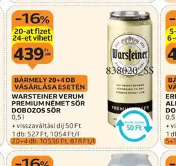 Auchan Warsteiner Verum Premium Német Sör ajánlat