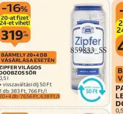 Auchan Zipfer Világos Dobozos Sör ajánlat
