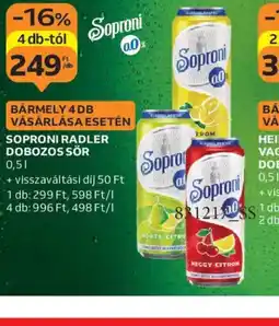 Auchan Soproni Radler Dobozos Sör ajánlat