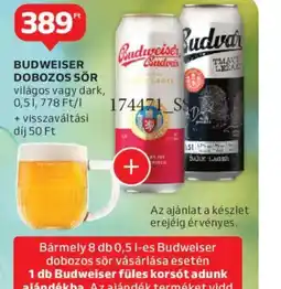 Auchan Budweiser dobozos sör ajánlat