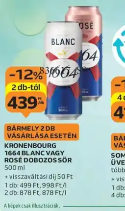 Auchan Kronenbourg 1664 Blanc vagy Rosé dobozos sör ajánlat