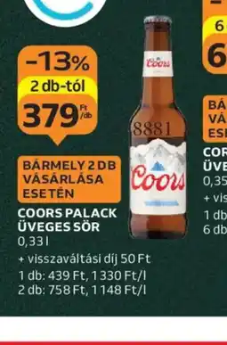 Auchan Coors Palack Üveges Sör ajánlat