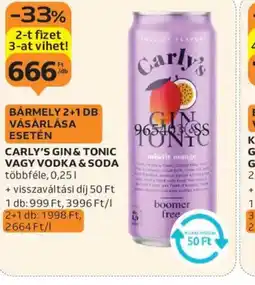 Auchan Carly's Gin KNUT HANSEN Tonic vagy Vodka KNUT HANSEN Soda ajánlat