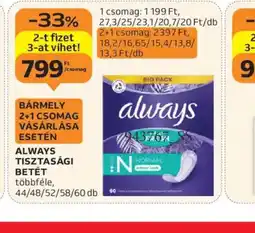 Auchan Always tisztasági betét ajánlat