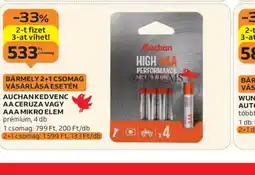 Auchan Auchan AA ceruza vagy AAA mikro elem ajánlat