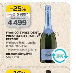 Auchan François President Prestige Extra Dry Pezsgő ajánlat