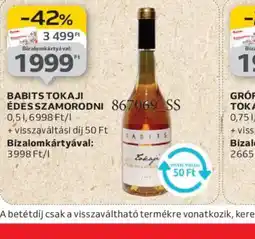 Auchan Babits Tokaji Édes Szamorodni ajánlat