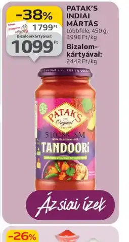 Auchan Patak's Indiai Mártás ajánlat