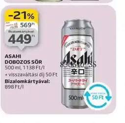 Auchan Asahi dobozos sör ajánlat