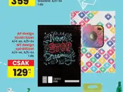 Interspar Ap design tűzött füzet a/4-es, a/5-ös mt design spirálfüzet ajánlat