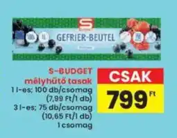 Interspar S-BUDGET mélyhűtő tasak ajánlat