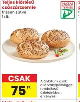 Spar Market Teljes kiőrlésű császárzsemle ajánlat