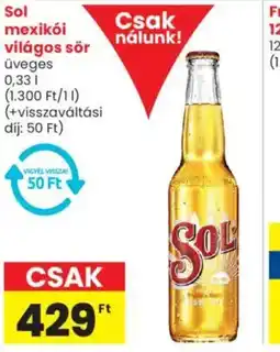 Spar Market Sol mexikói világos sör ajánlat