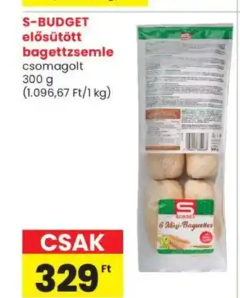 Spar Market S-BUDGET elősütött bagettzsemle ajánlat