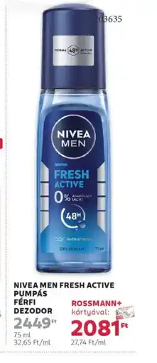 Rossmann Nivea Men fresh active pumpás ajánlat
