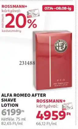 Rossmann Alfa Romeo After shave lotion ajánlat