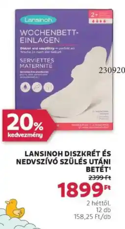 Rossmann Lansinoh Diszkrét és nedvszívó szülés utáni ajánlat