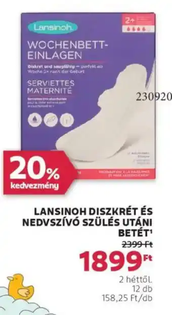 Rossmann Lansinoh Diszkrét és nedvszívó szülés utáni ajánlat