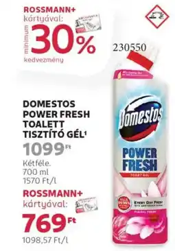 Rossmann Domestos Power fresh toalett tisztító gél ajánlat