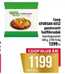 Coop Coop Gyorsan kész panírozott halfilérudak ajánlat