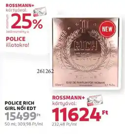 Rossmann Police Rich girl női edt ajánlat