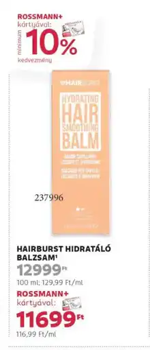 Rossmann Hairburst Hidratáló balzsam ajánlat