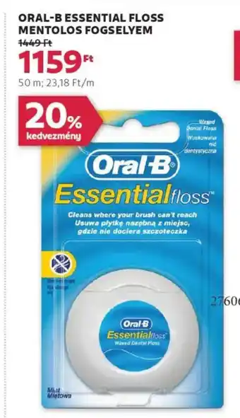 Rossmann Oral-B Essential floss mentolos fogselyem ajánlat