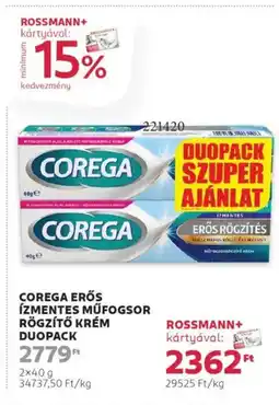 Rossmann Corega Erős ízmentes műfogsor rögzítő krém ajánlat