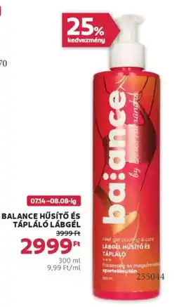 Rossmann Balance Hűsítő és tápláló lábgél ajánlat