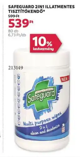 Rossmann Safeguard 2in1 Illatmentes tisztítókendő ajánlat