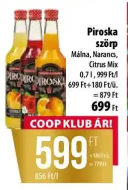Coop Piroska szörp ajánlat