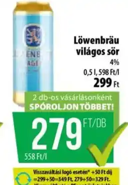 Coop Löwenbräu világos sör ajánlat